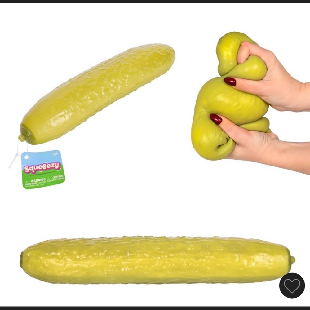 Sunny Days Squeezy Pickle Stress Toy - Bright Pickle Green